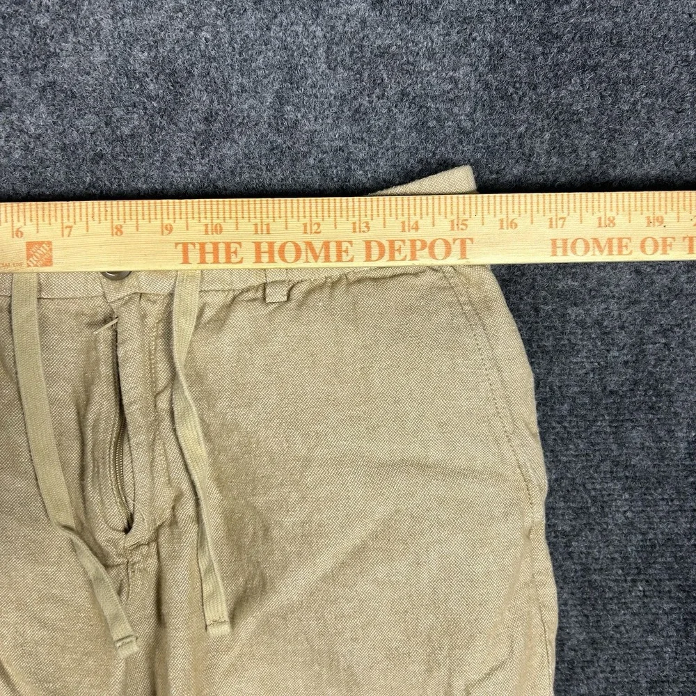 Banana Republic Heritage Linen Blend Pants Men 32x30 Drawstring Button Fly Beach